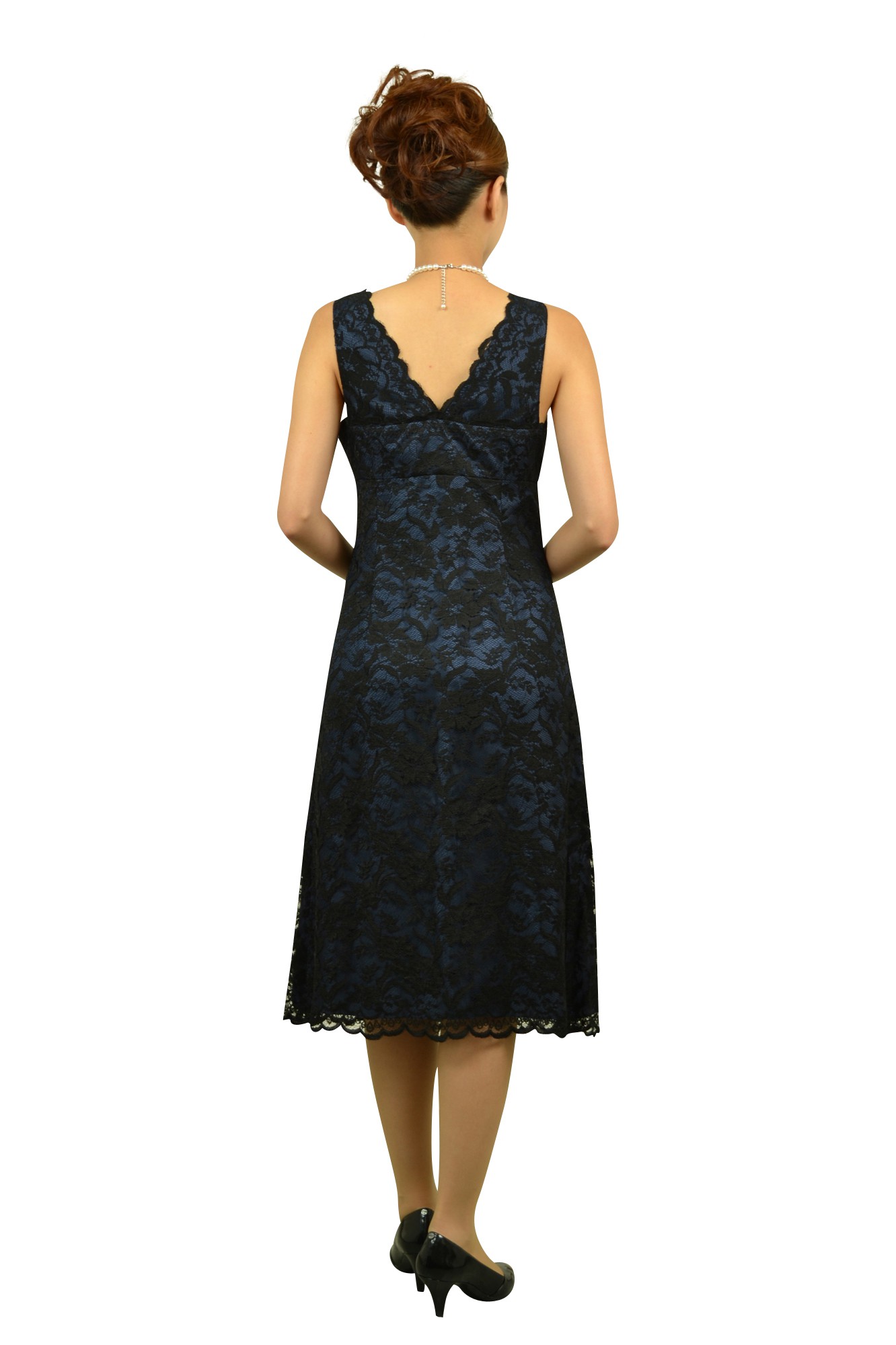 総レースネイビードレスセット