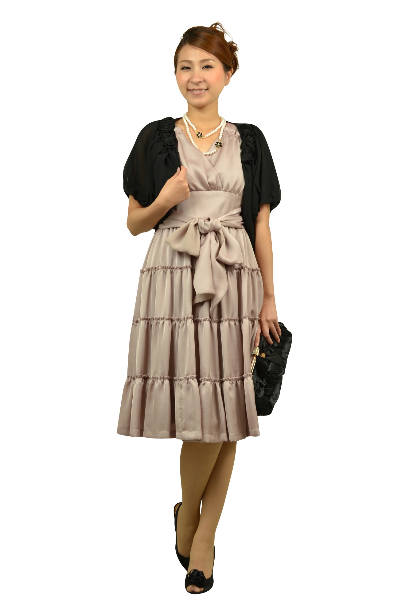 ブラックデイジーパールネックレス