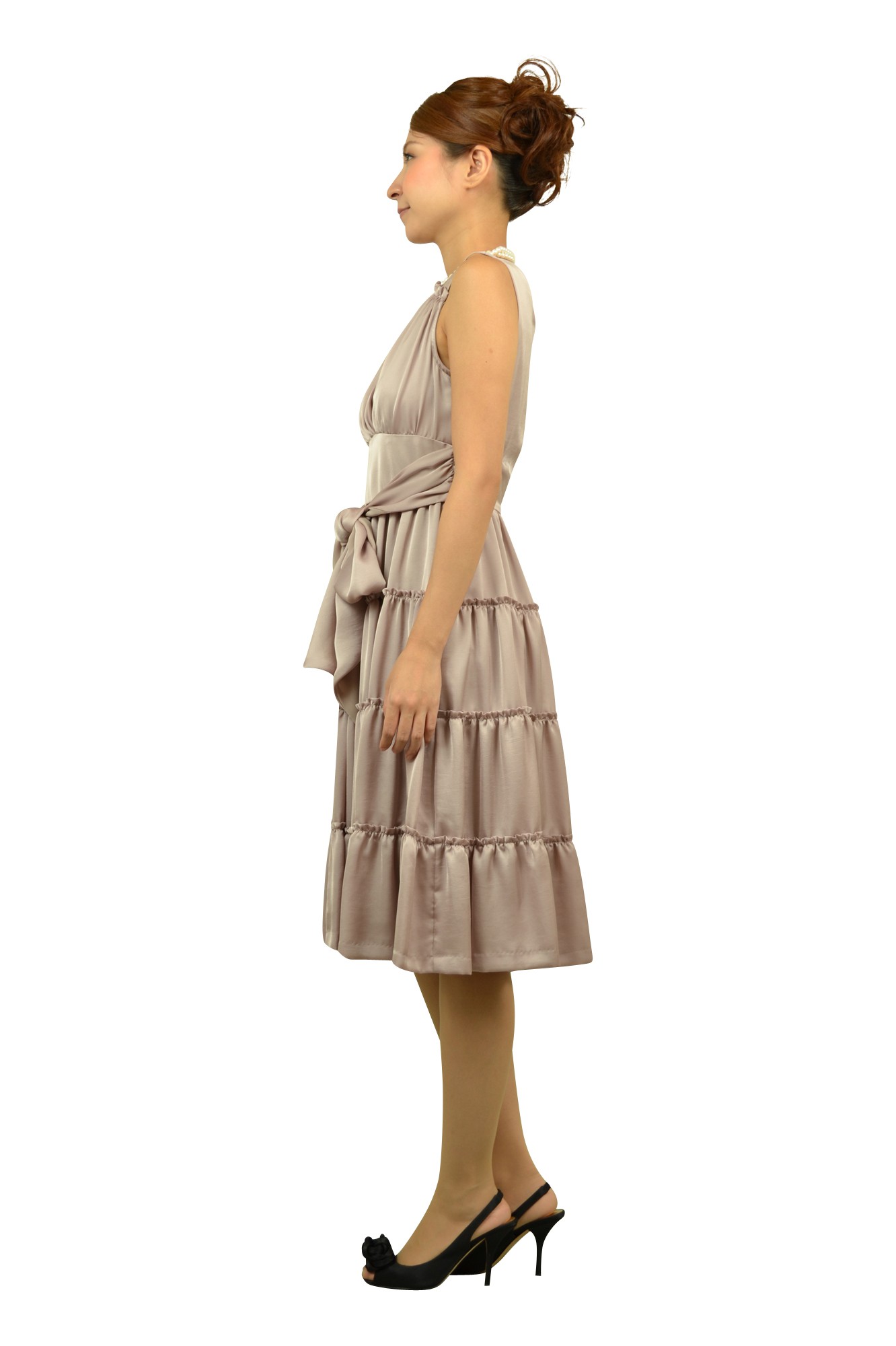 シルバーピンクティアードドレスセット