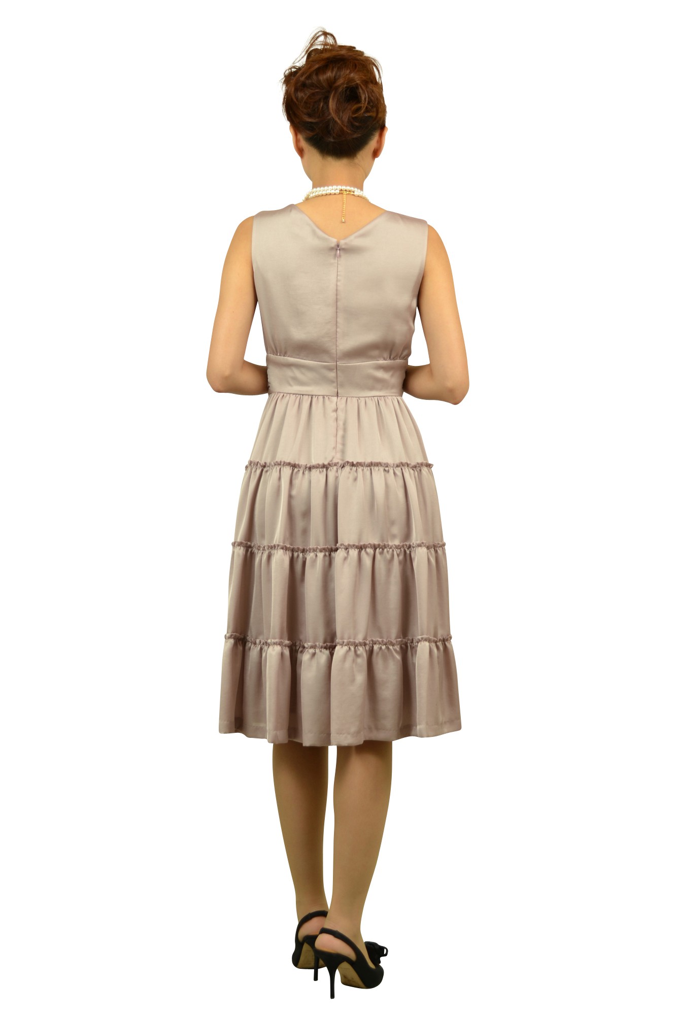 シルバーピンクティアードドレスセット