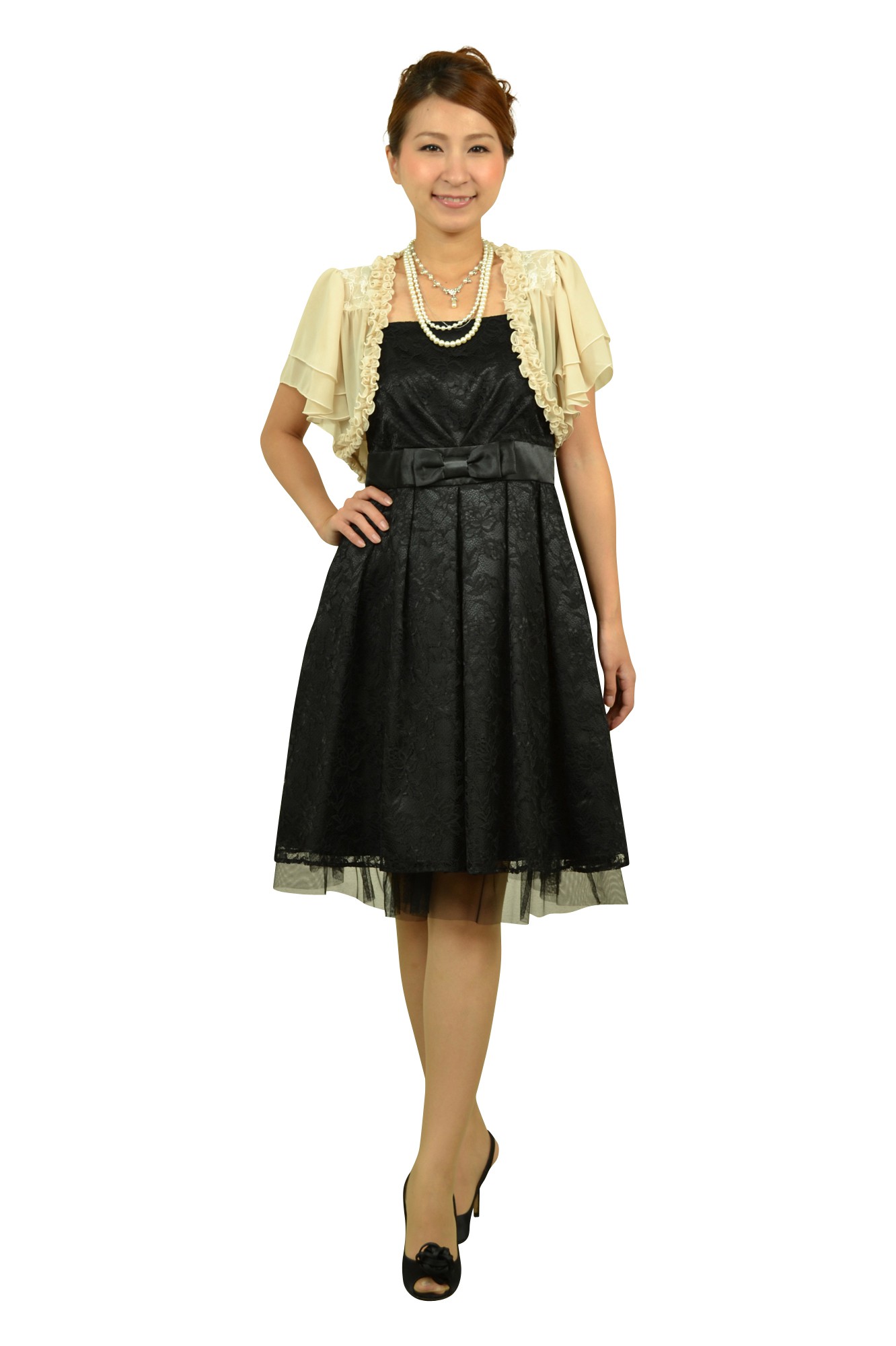 ベージュフレアボレロ