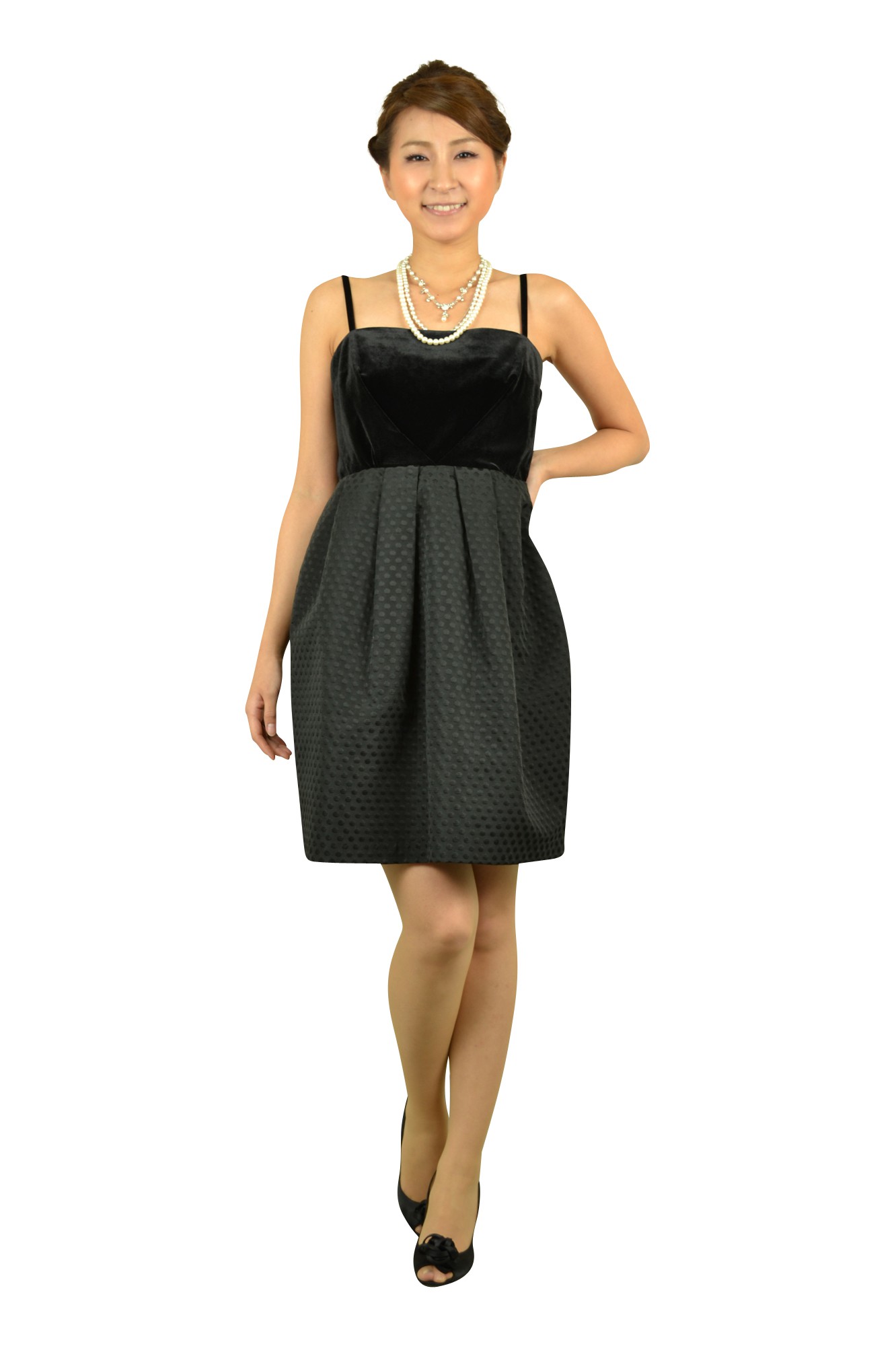 ブラックコクーンスカートドレスセット