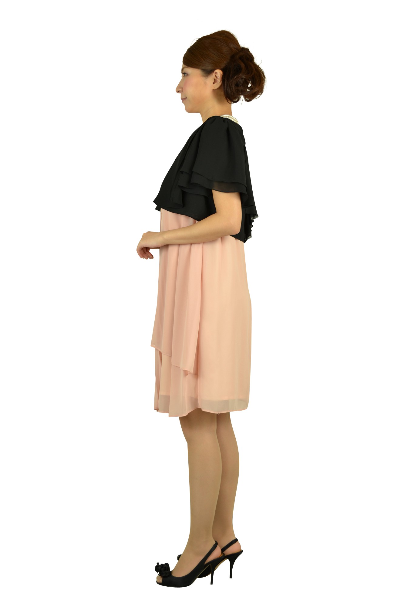 センタープリーツミニ袖ドレスセット