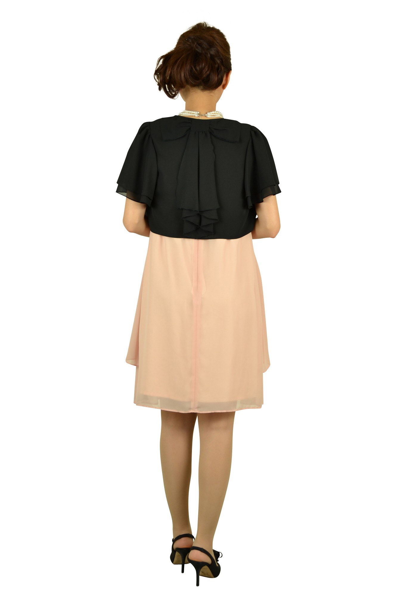 センタープリーツミニ袖ドレスセット