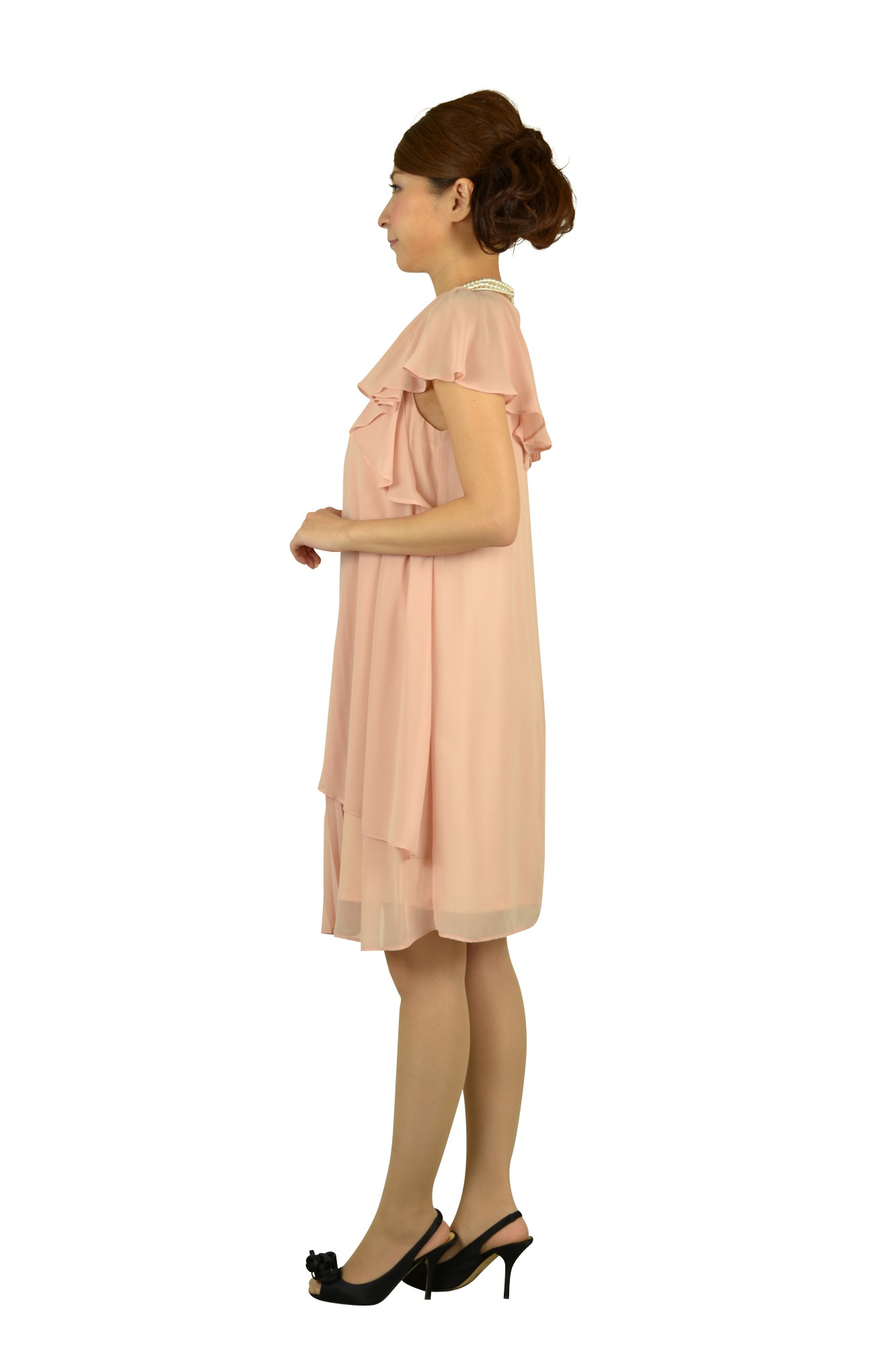 センタープリーツミニ袖ドレスセット