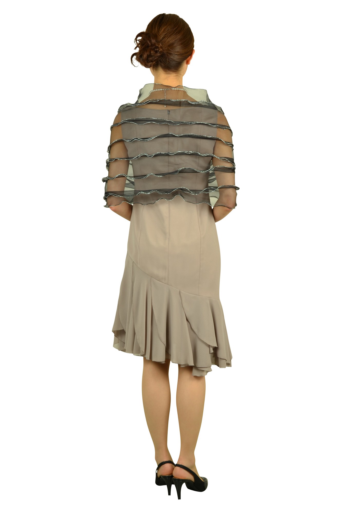 グレージュアシメドレスセット