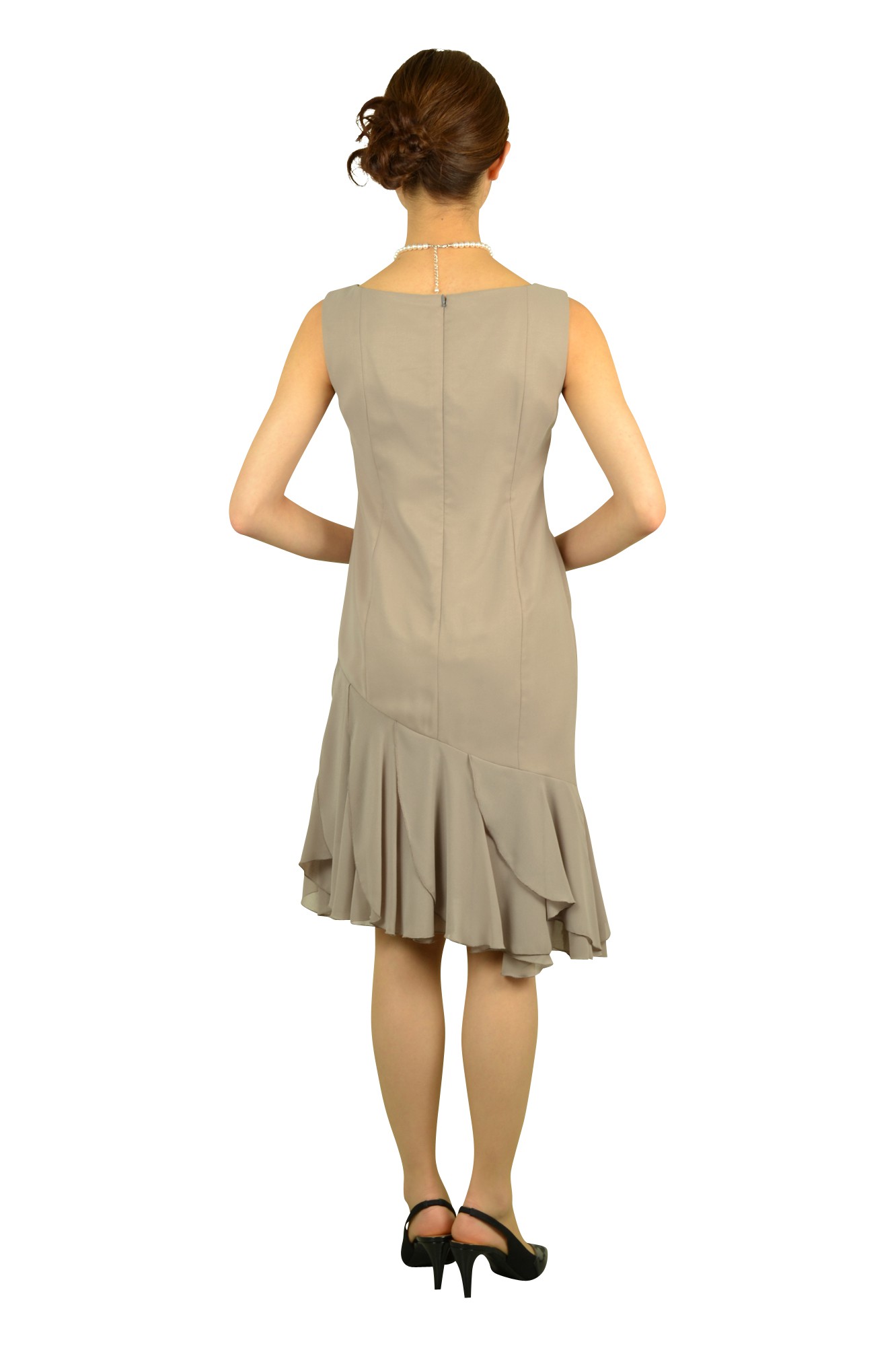 グレージュアシメドレスセット