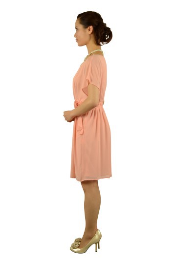 ピンクミニ袖ドレスセット