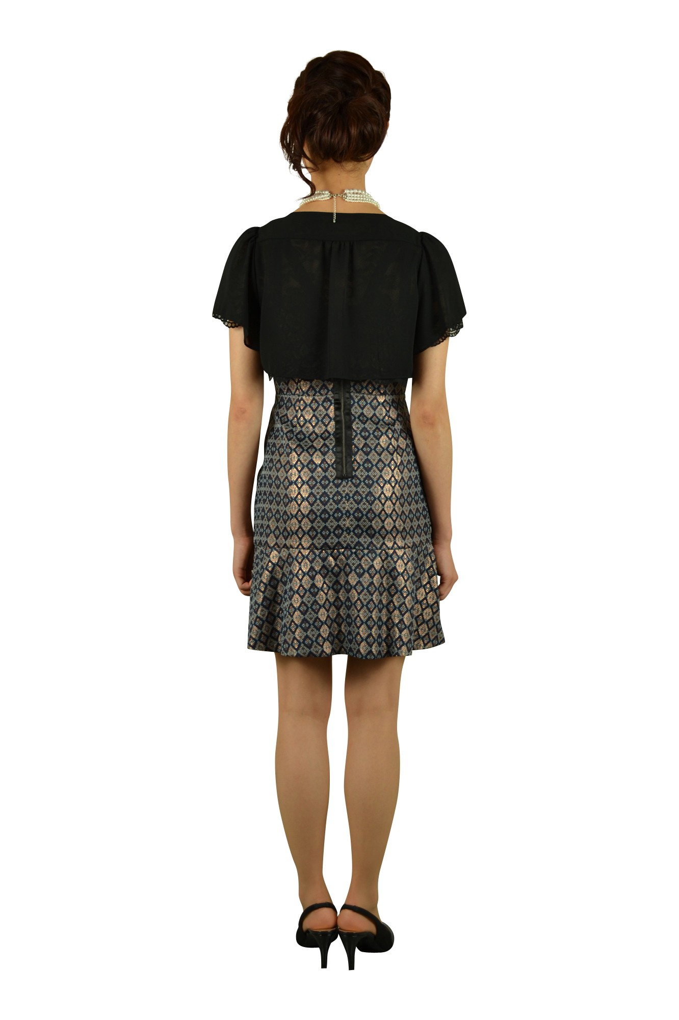 マーブルカラーミニドレスセット