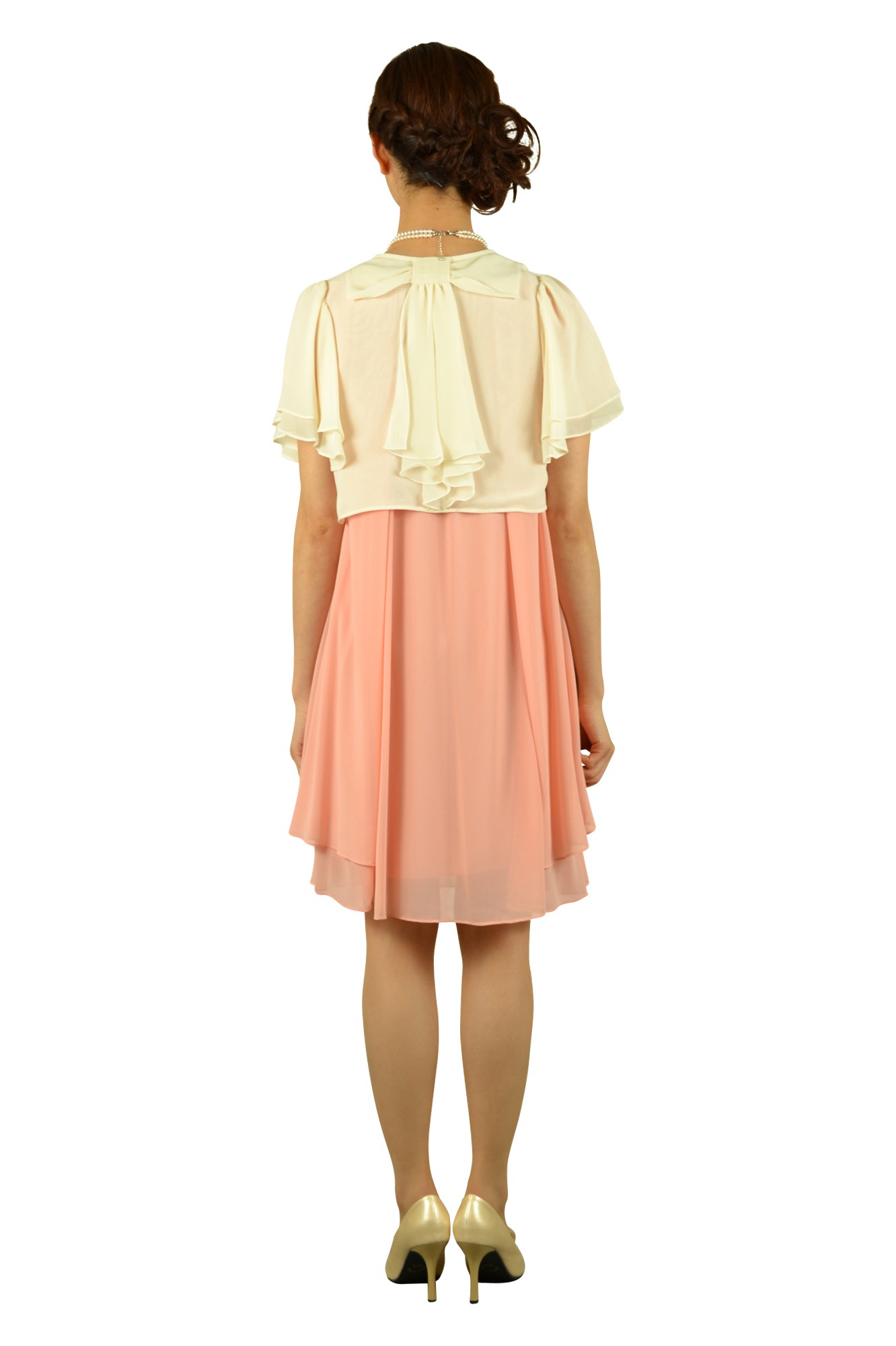 ピンクミニ袖ドレスセット