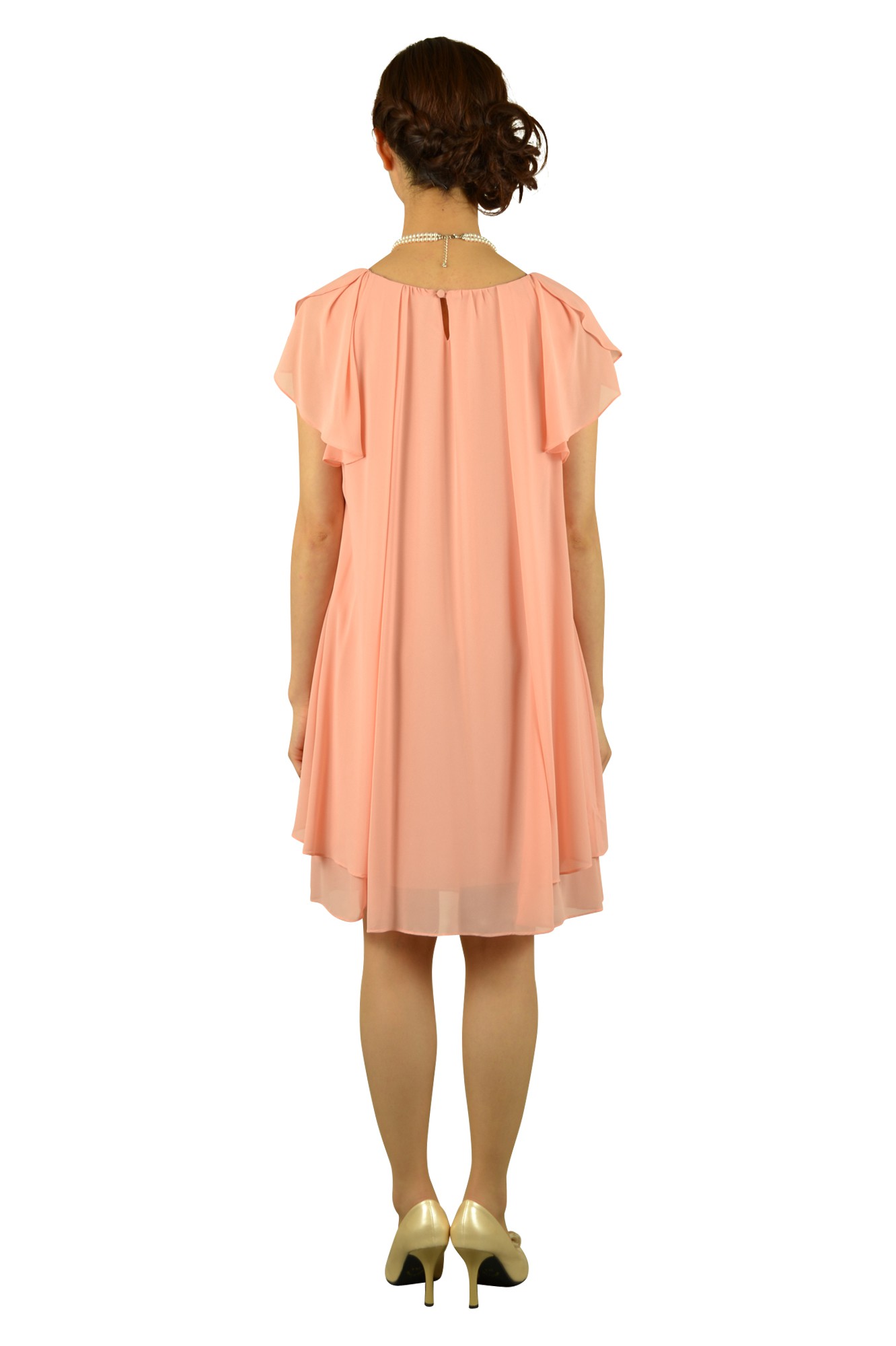 ピンクミニ袖ドレスセット