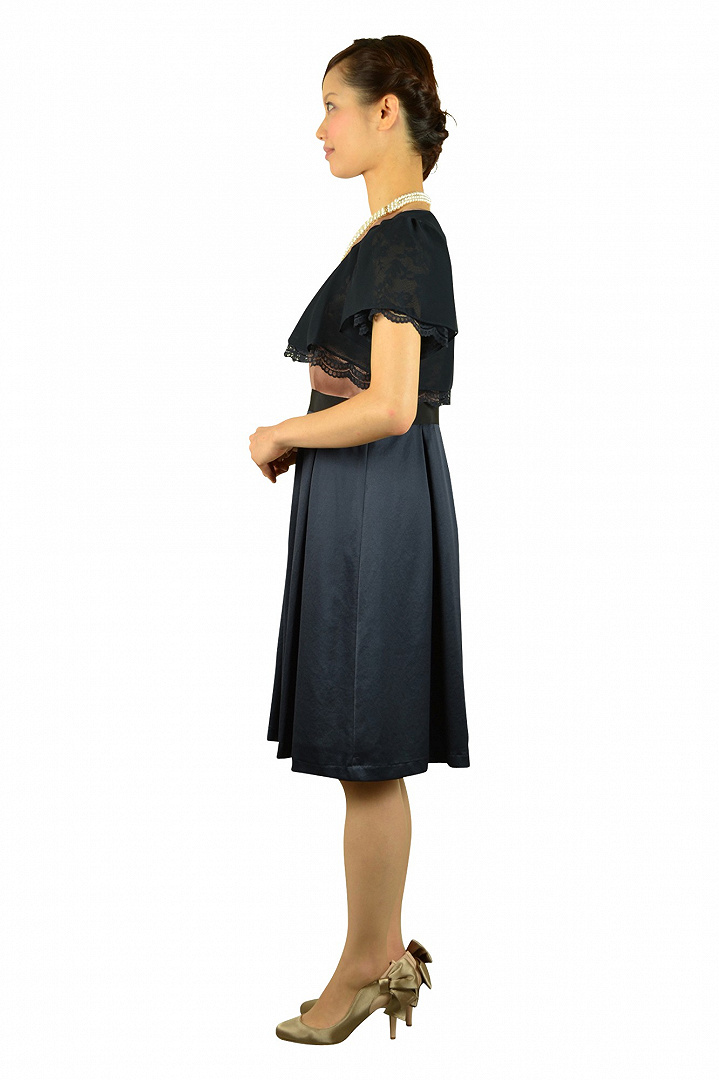 キャメル×ネイビーバイカラードレスセット