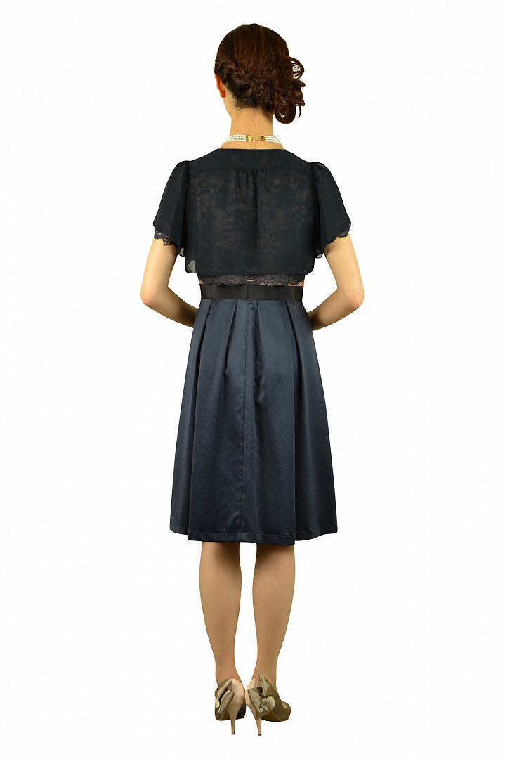 キャメル×ネイビーバイカラードレスセット