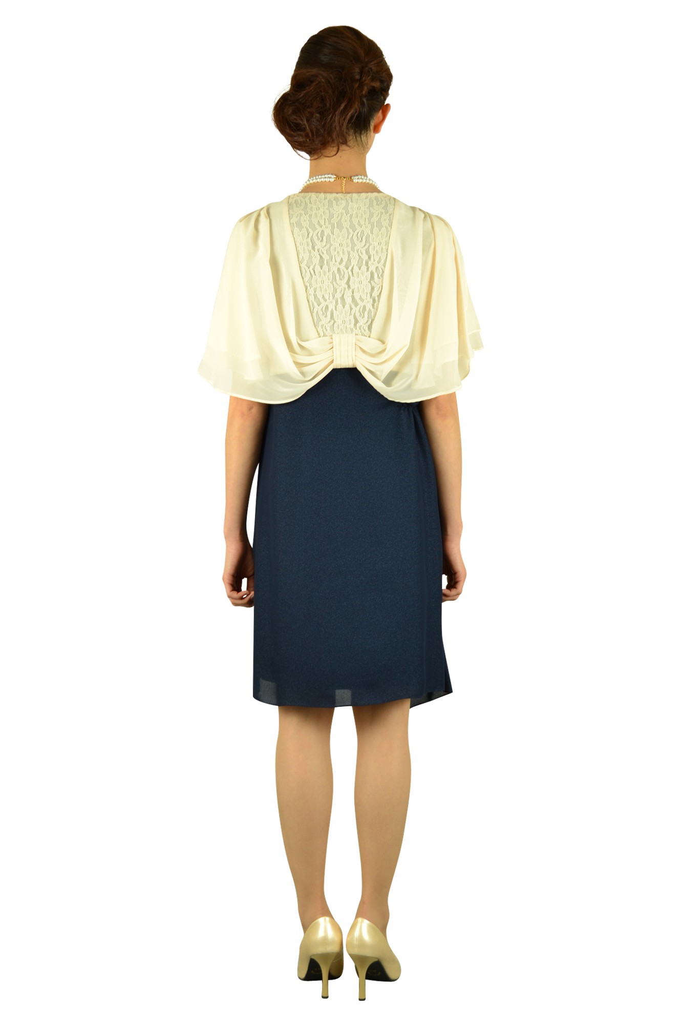 ネイビーアシンメトリードレスセット