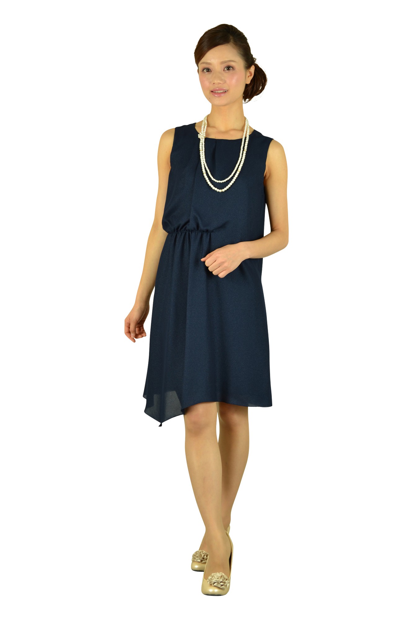 ネイビーアシンメトリードレスセット