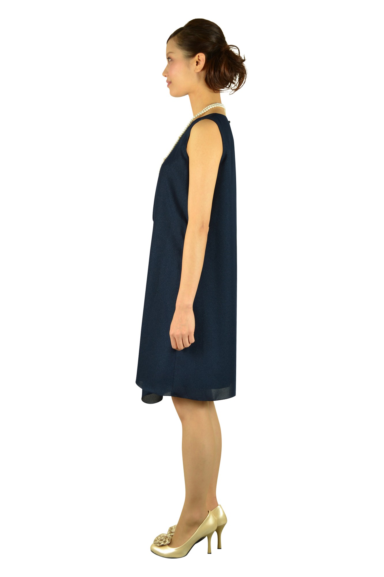 ネイビーアシンメトリードレスセット