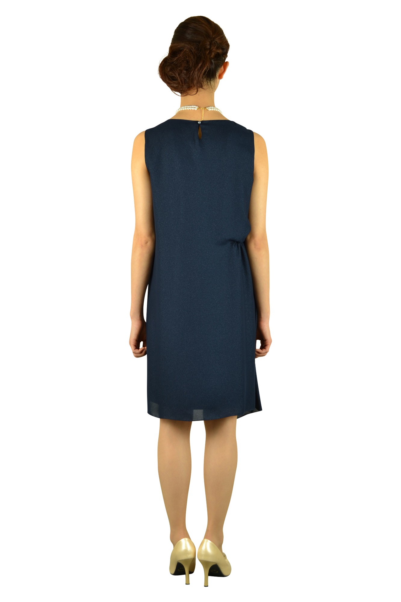 ネイビーアシンメトリードレス