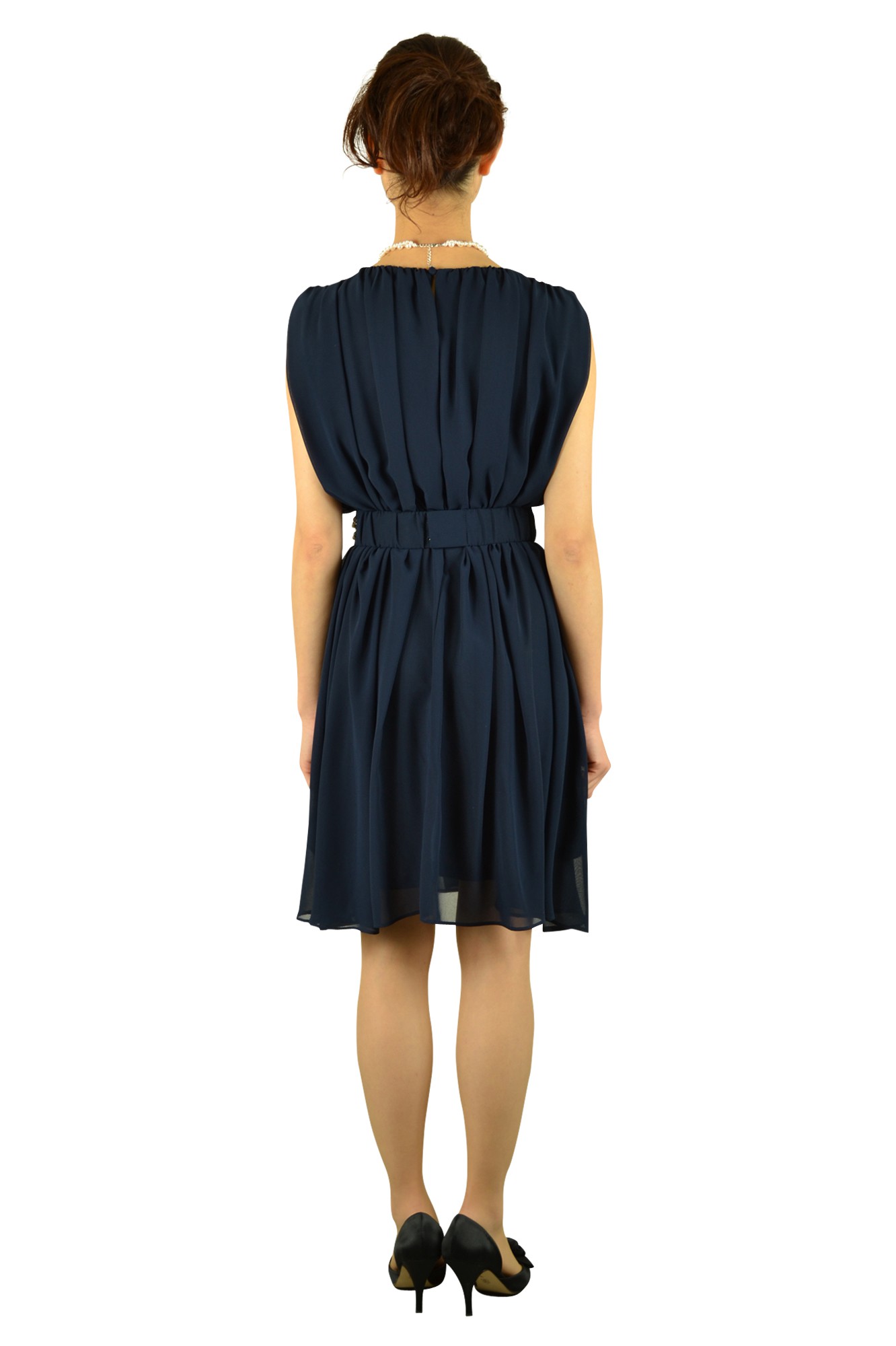 ネイビーベルトビジュドレスセット