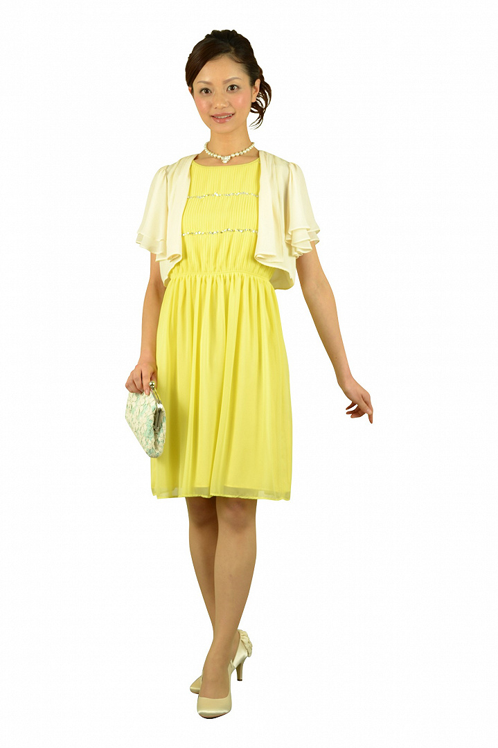 イエローランダムビジュドレスセット