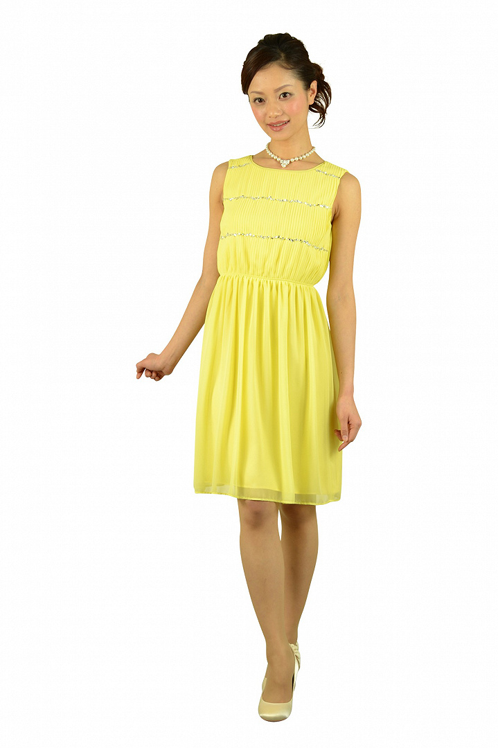 イエローランダムビジュドレスセット