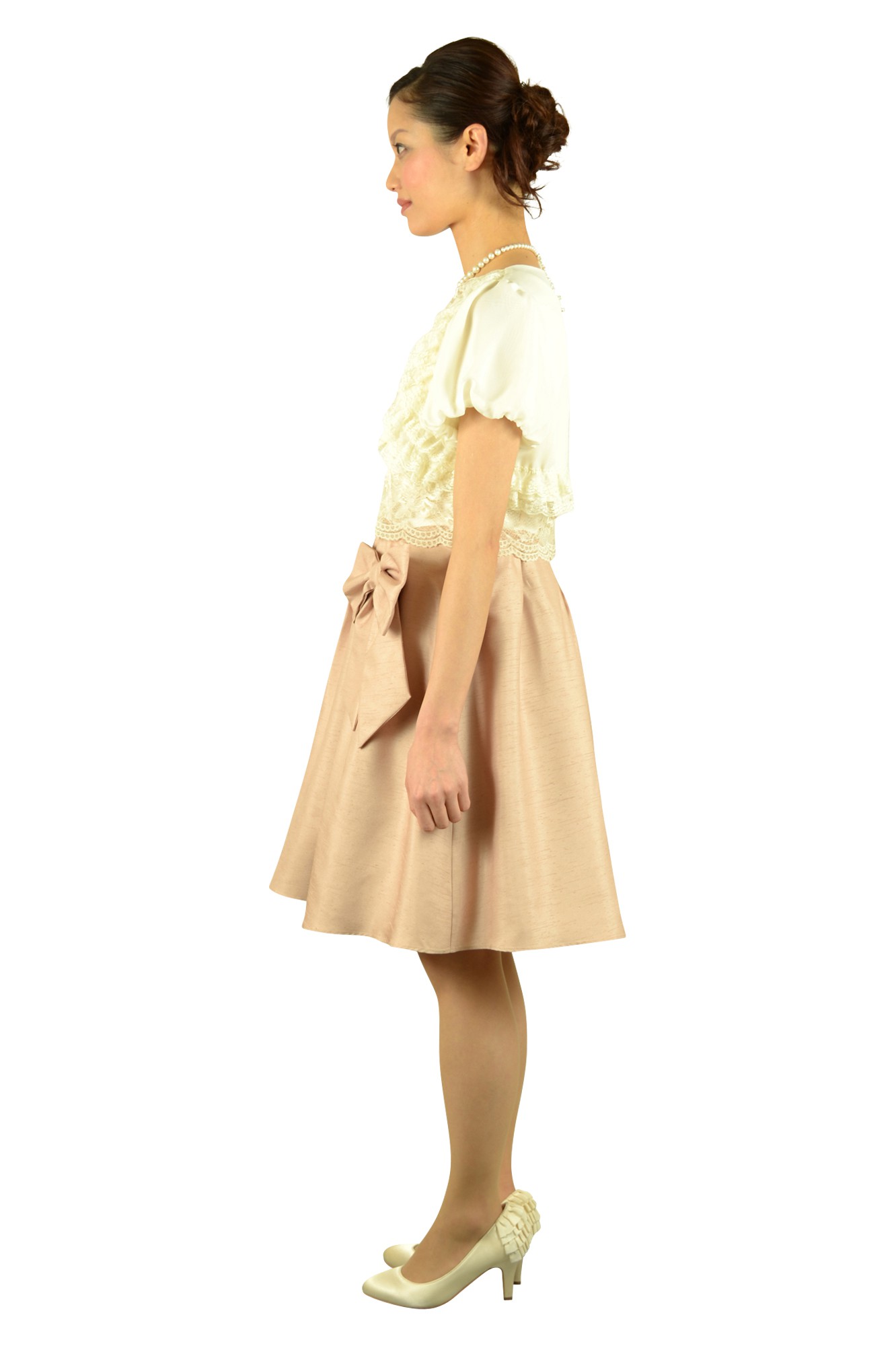 レースピンクリボンドレスセット