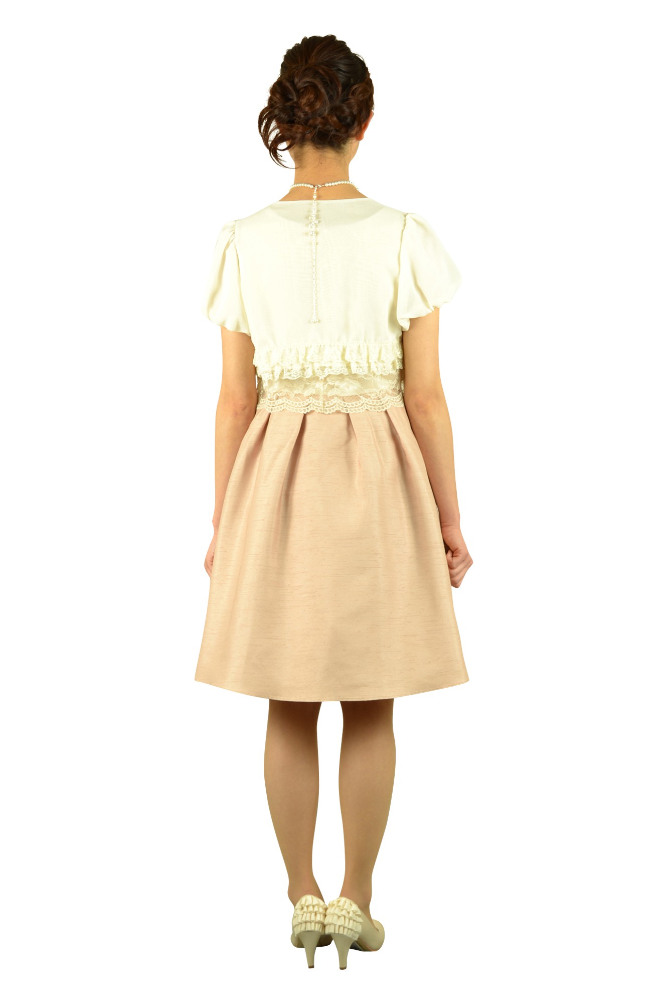 レースピンクリボンドレスセット