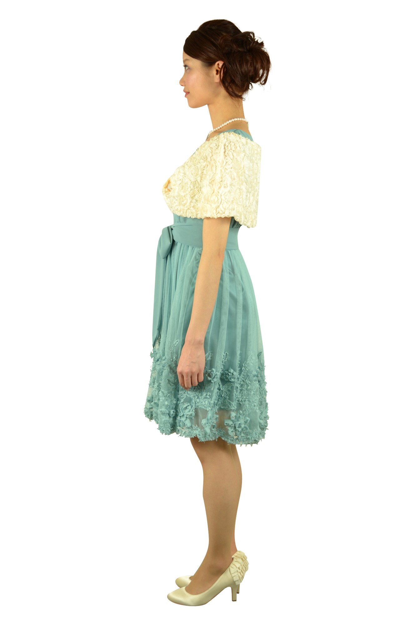 ミントカラーチュールドレスセット