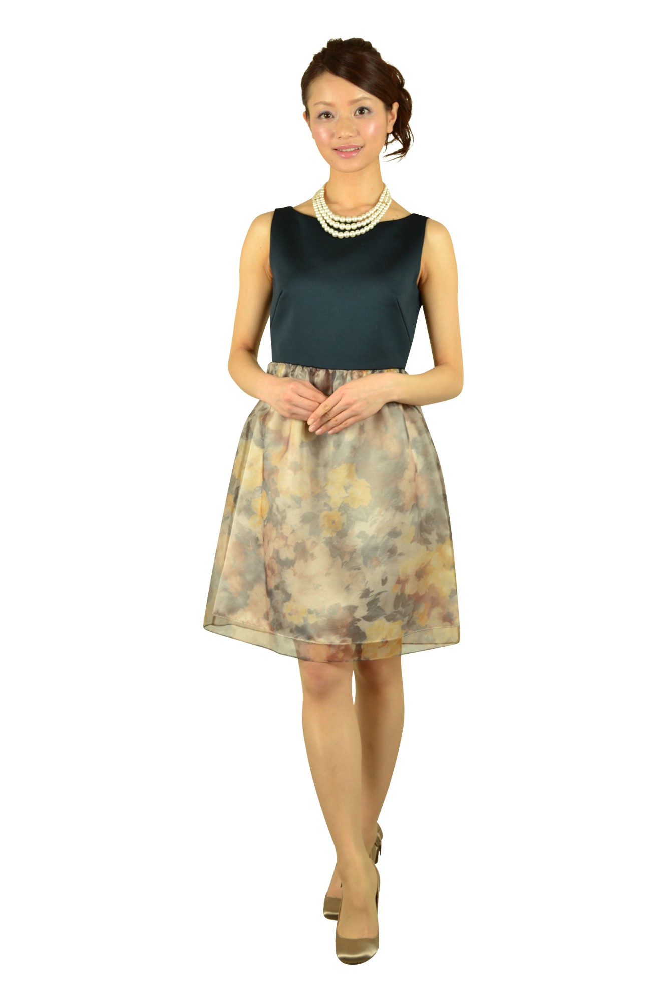 ネイビー&times;フラワードレスセット