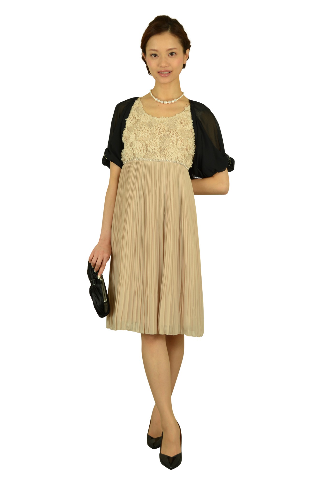 ガマグチ上品ブラックバッグ