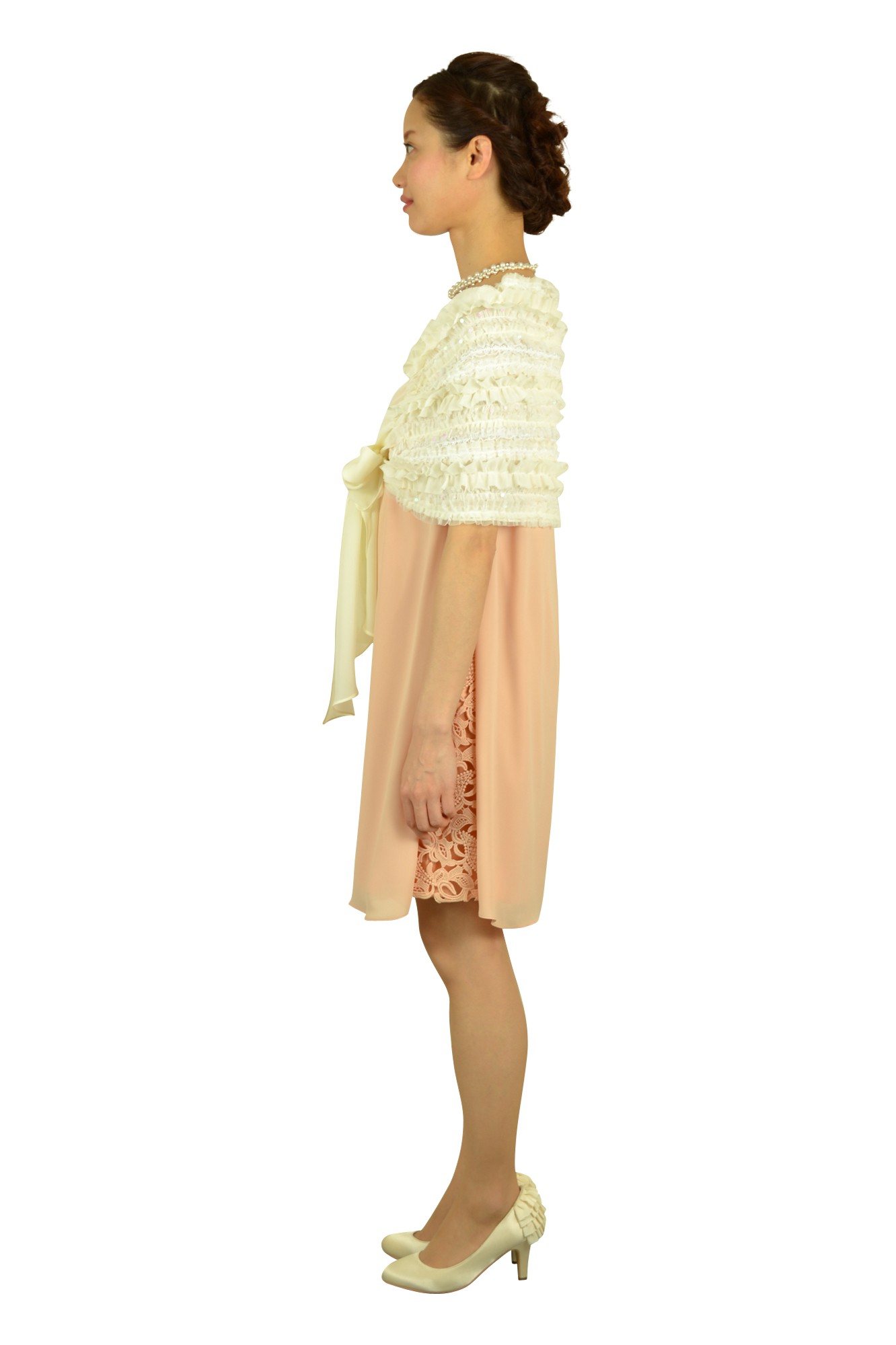 胸元ビジュベビーピンクドレスセット