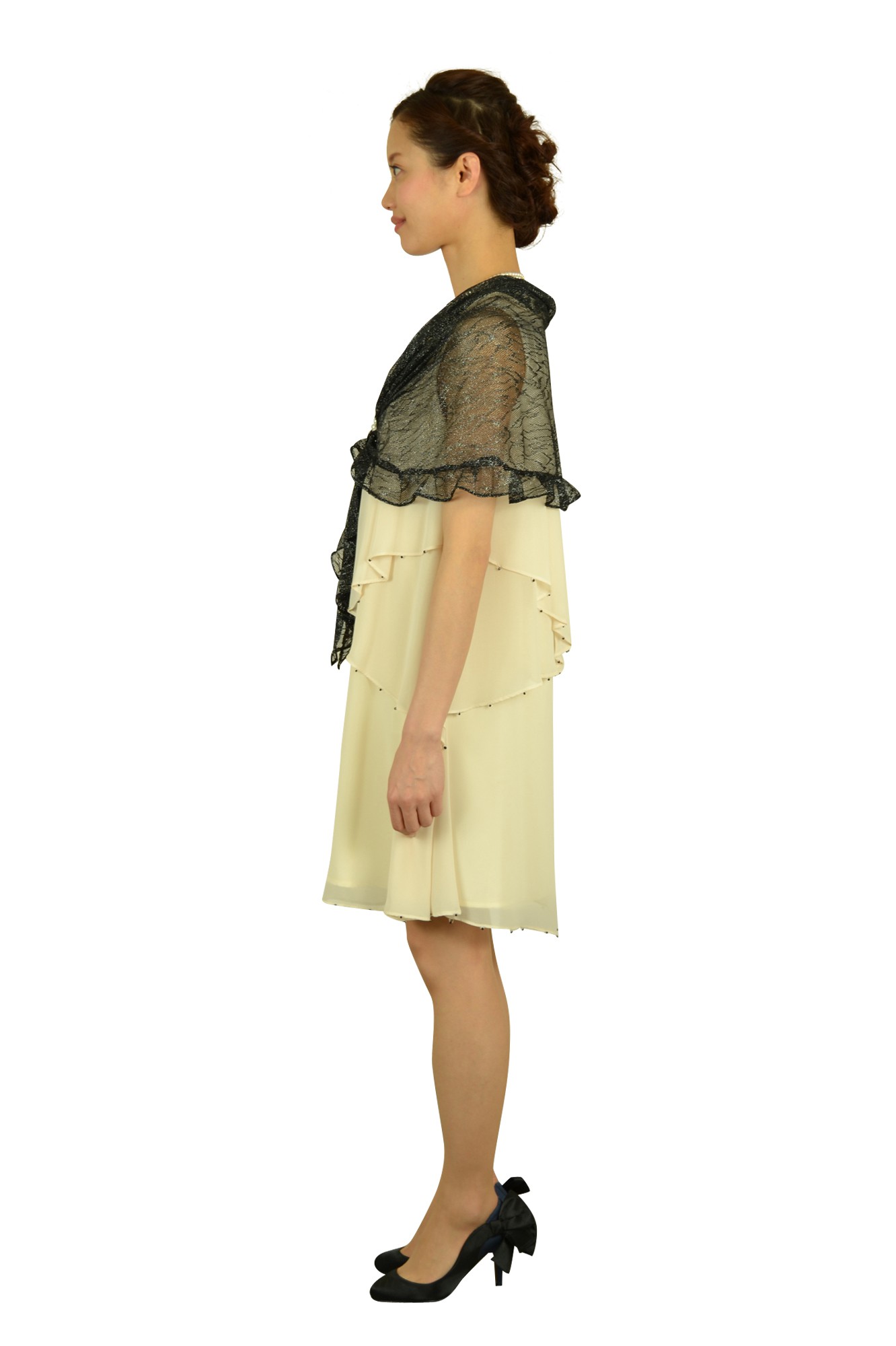 アイボリーブラックビーズドレスセット