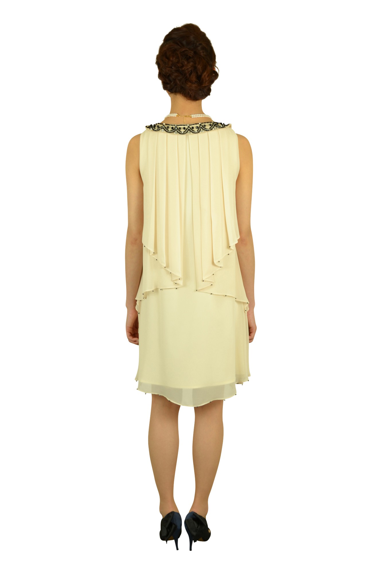 アイボリーブラックビーズドレスセット