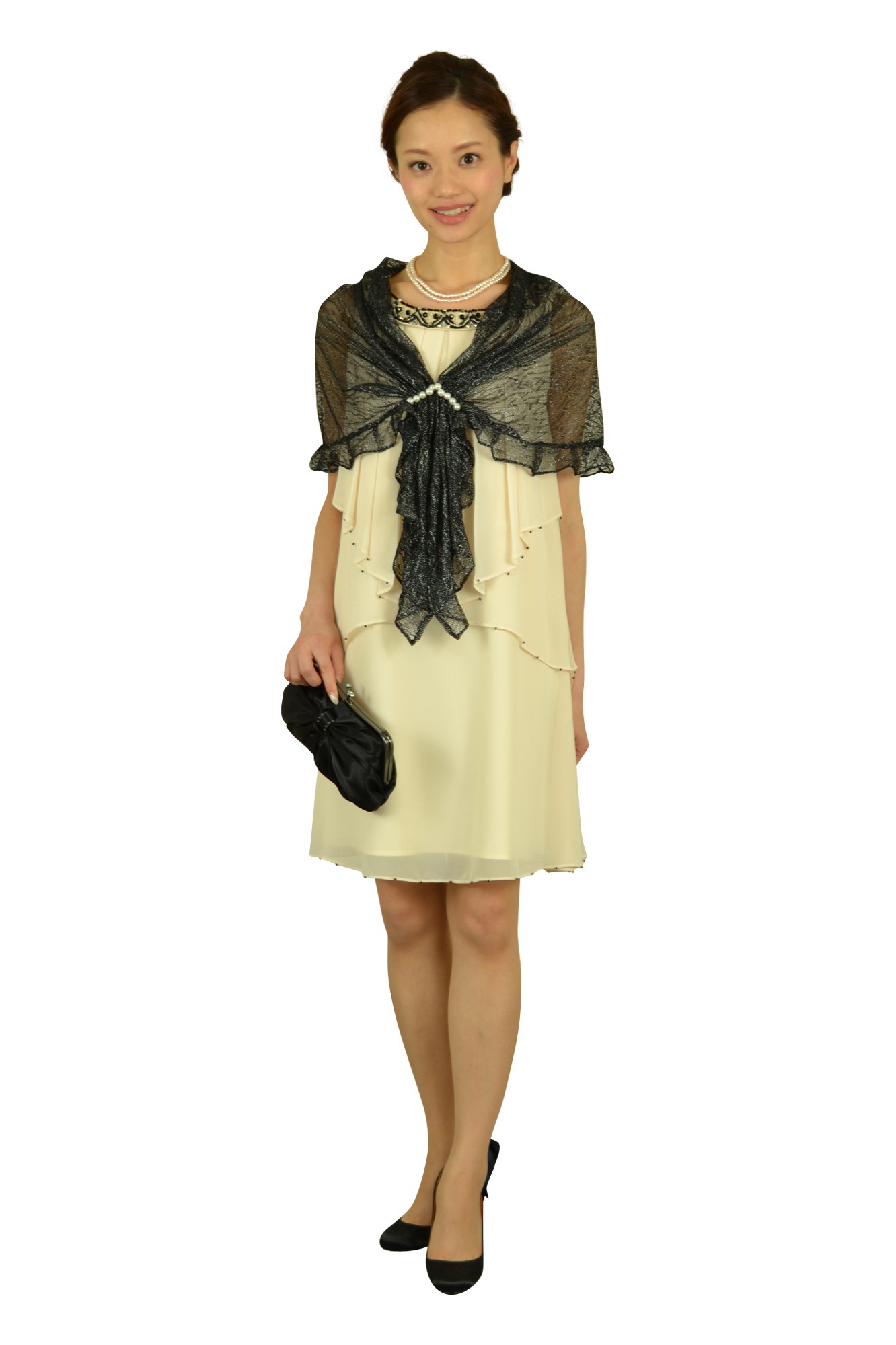 ガマグチ上品ブラックバッグ