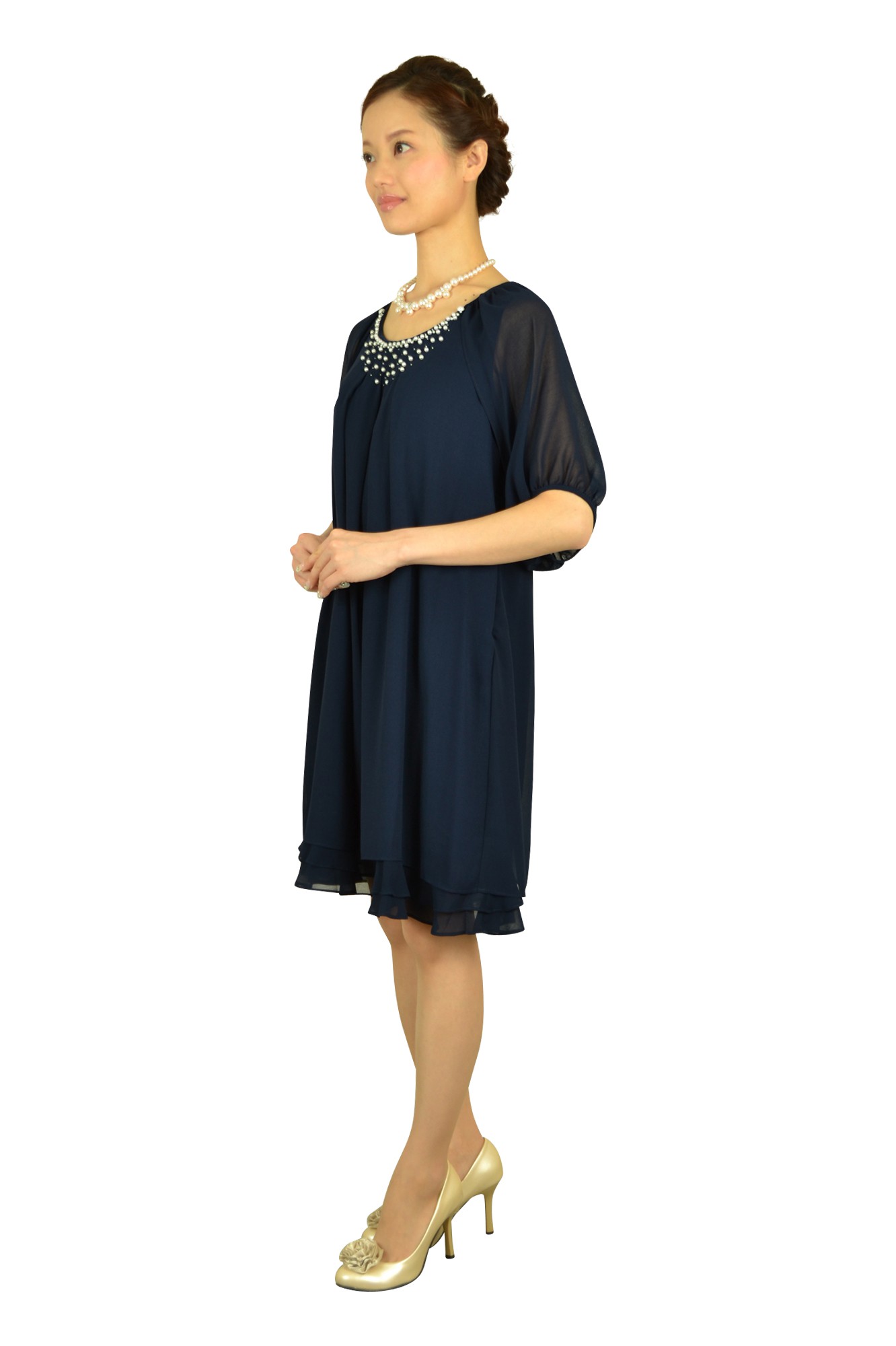 ゆったりネイビードレスセット