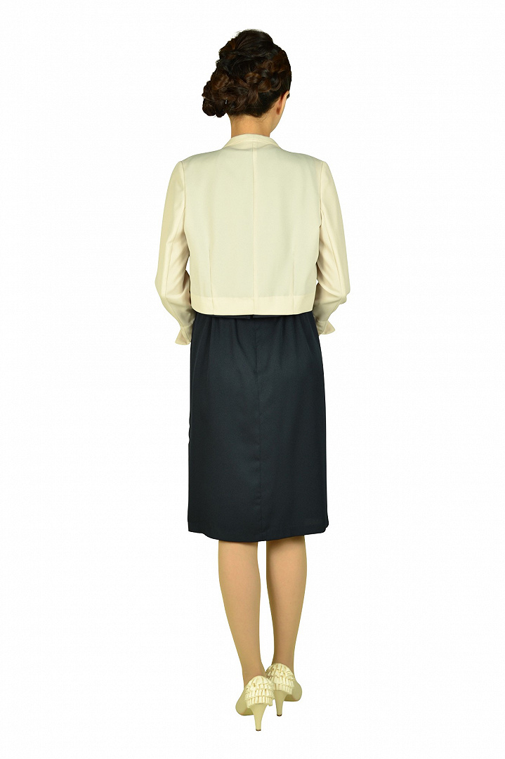 エレガントフリルネイビードレスセット