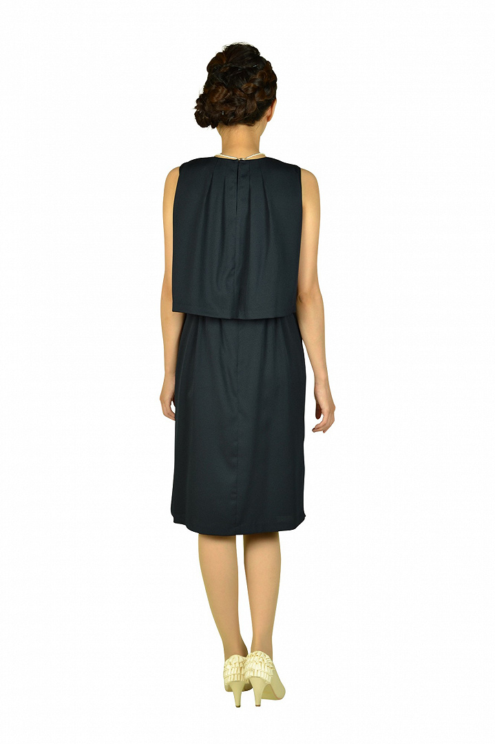 エレガントフリルネイビードレスセット