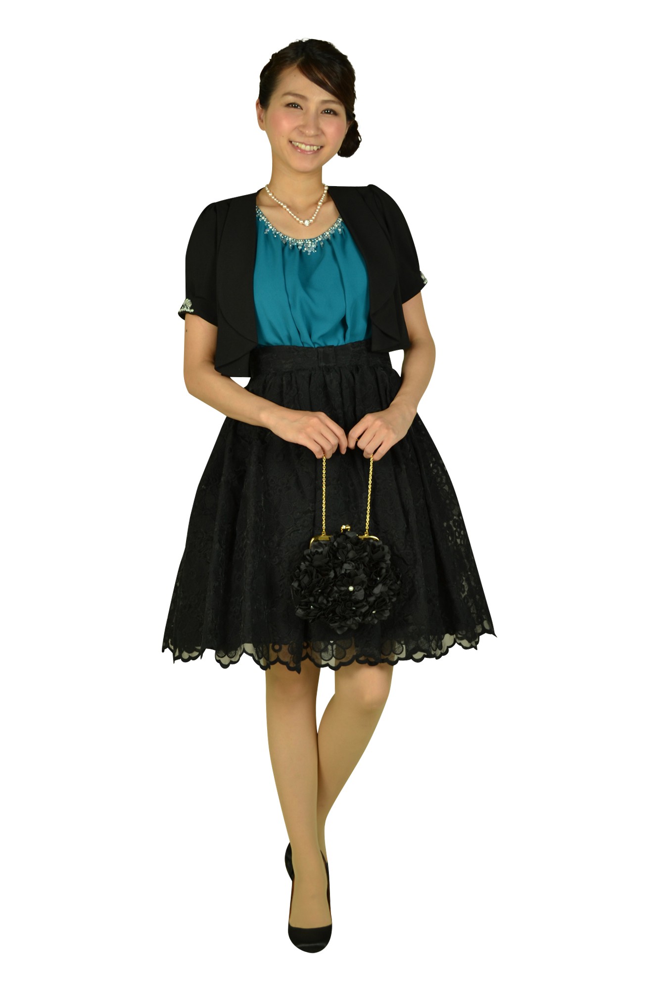 グリーン&times;ブラックドレスセット