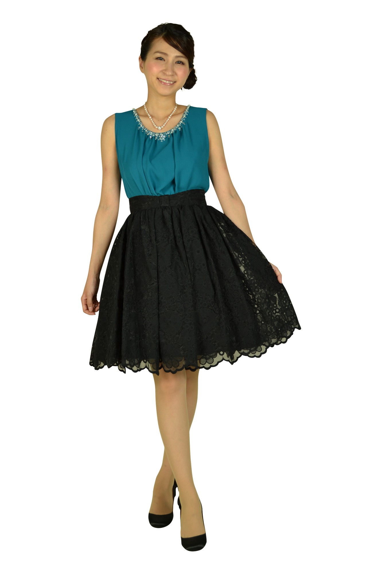 グリーン&times;ブラックドレスセット