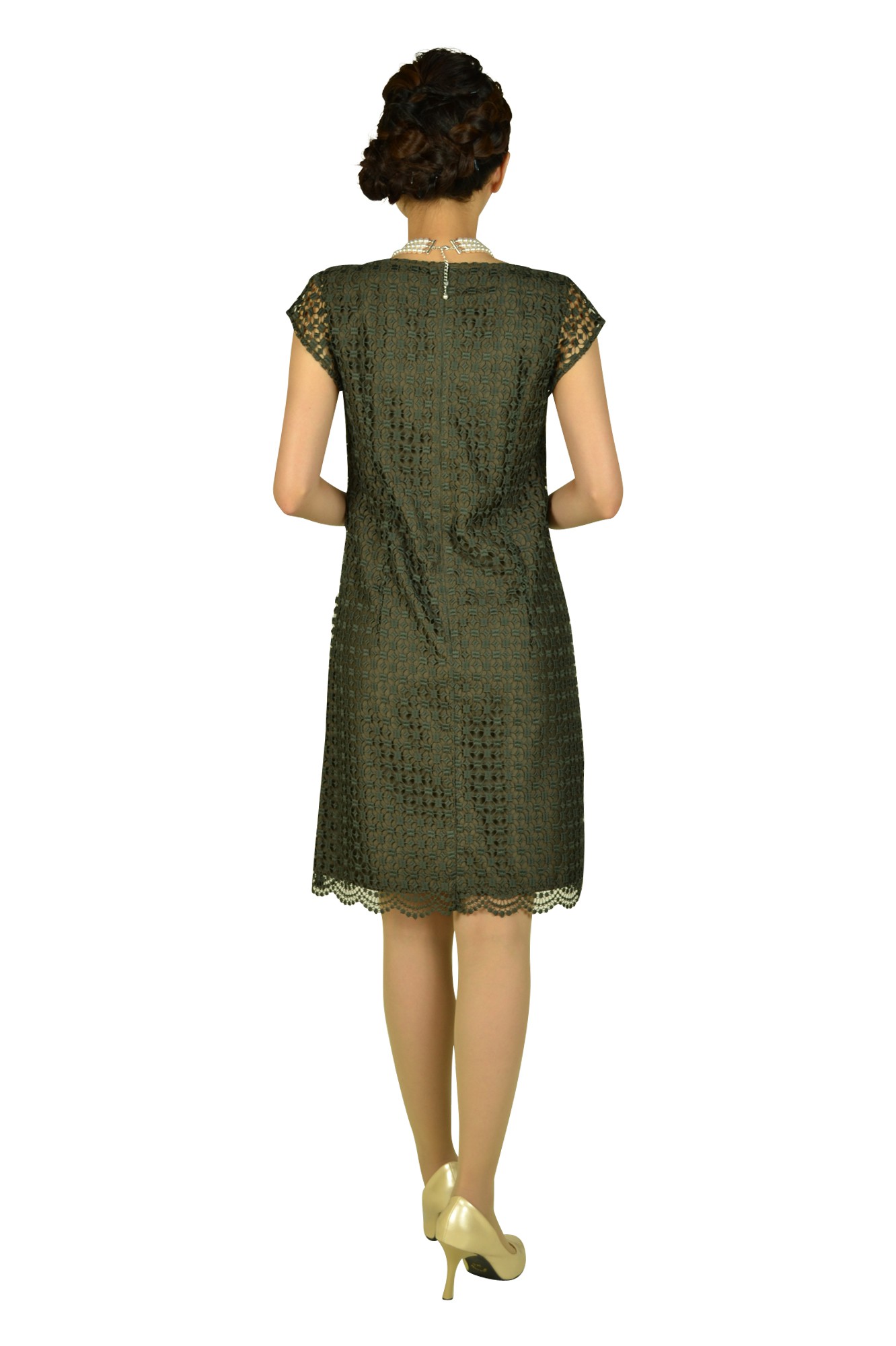 総レースカーキドレスセット