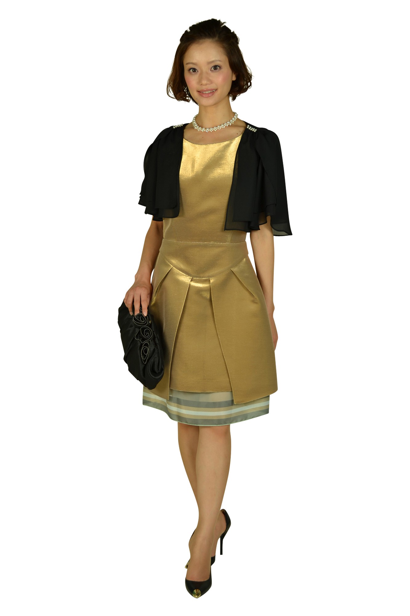 フラワーコサージュブラックバッグ