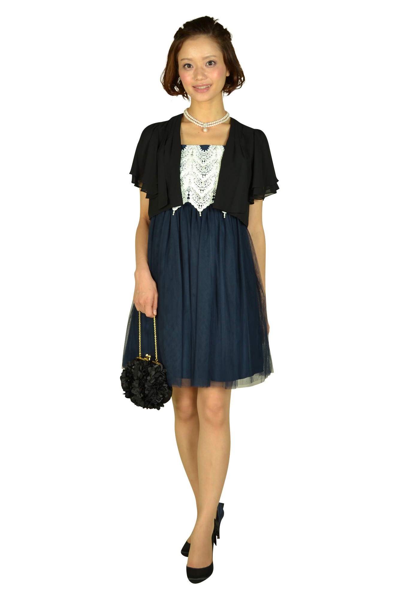 ネイビーチュールドレスセット