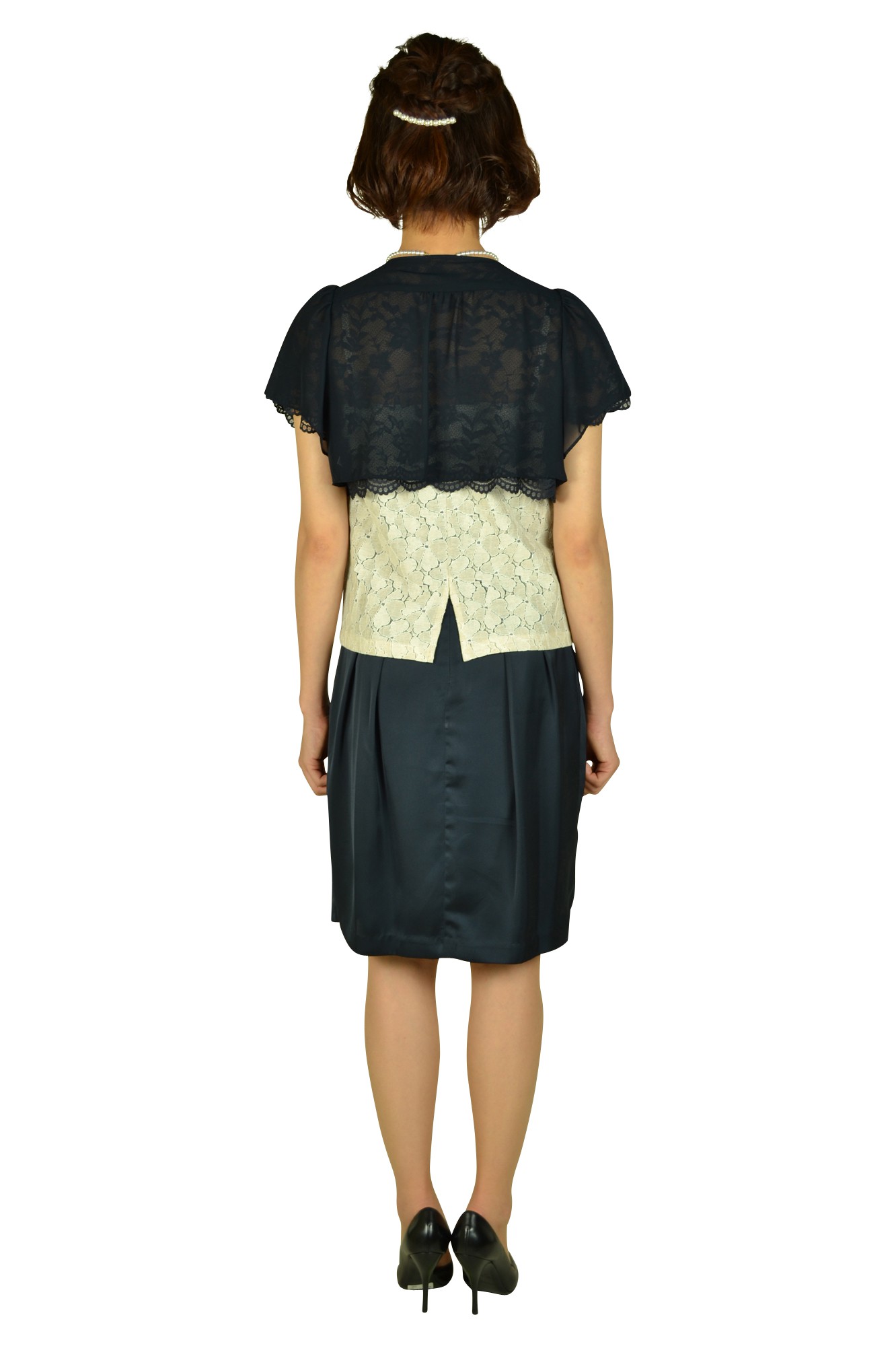 ネイビー×レースドレスセット