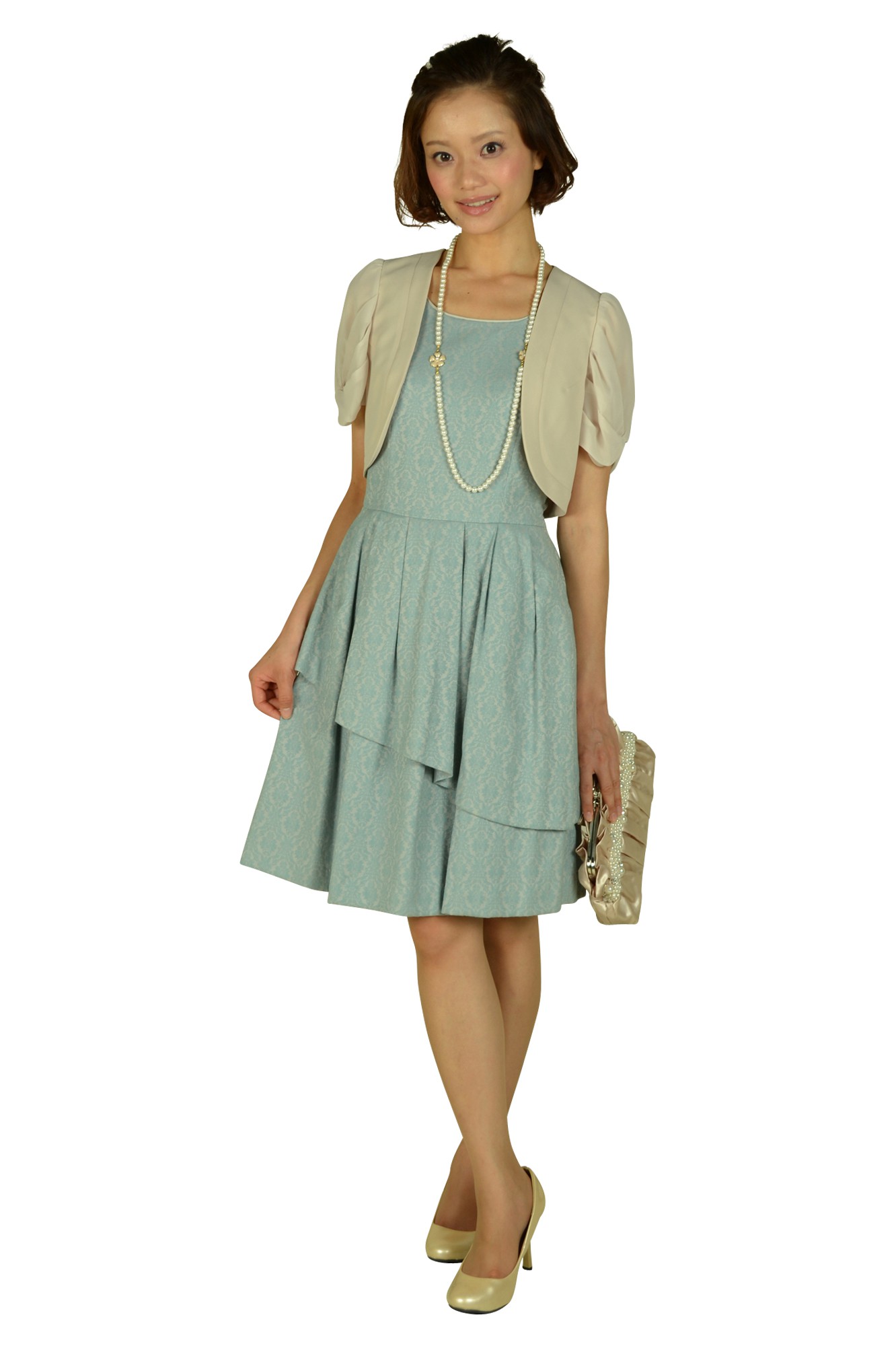 ベビーブルージャガードドレスセット