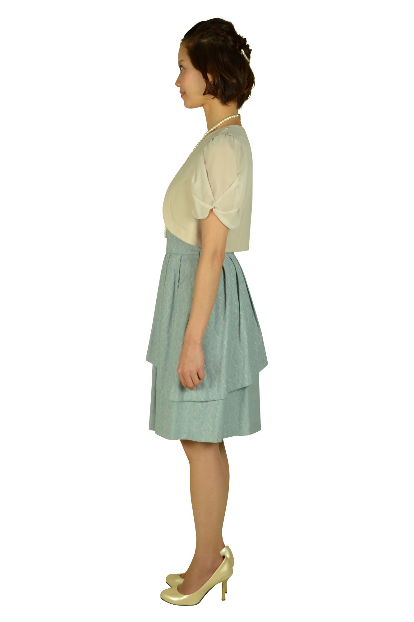 ベビーブルージャガードドレスセット