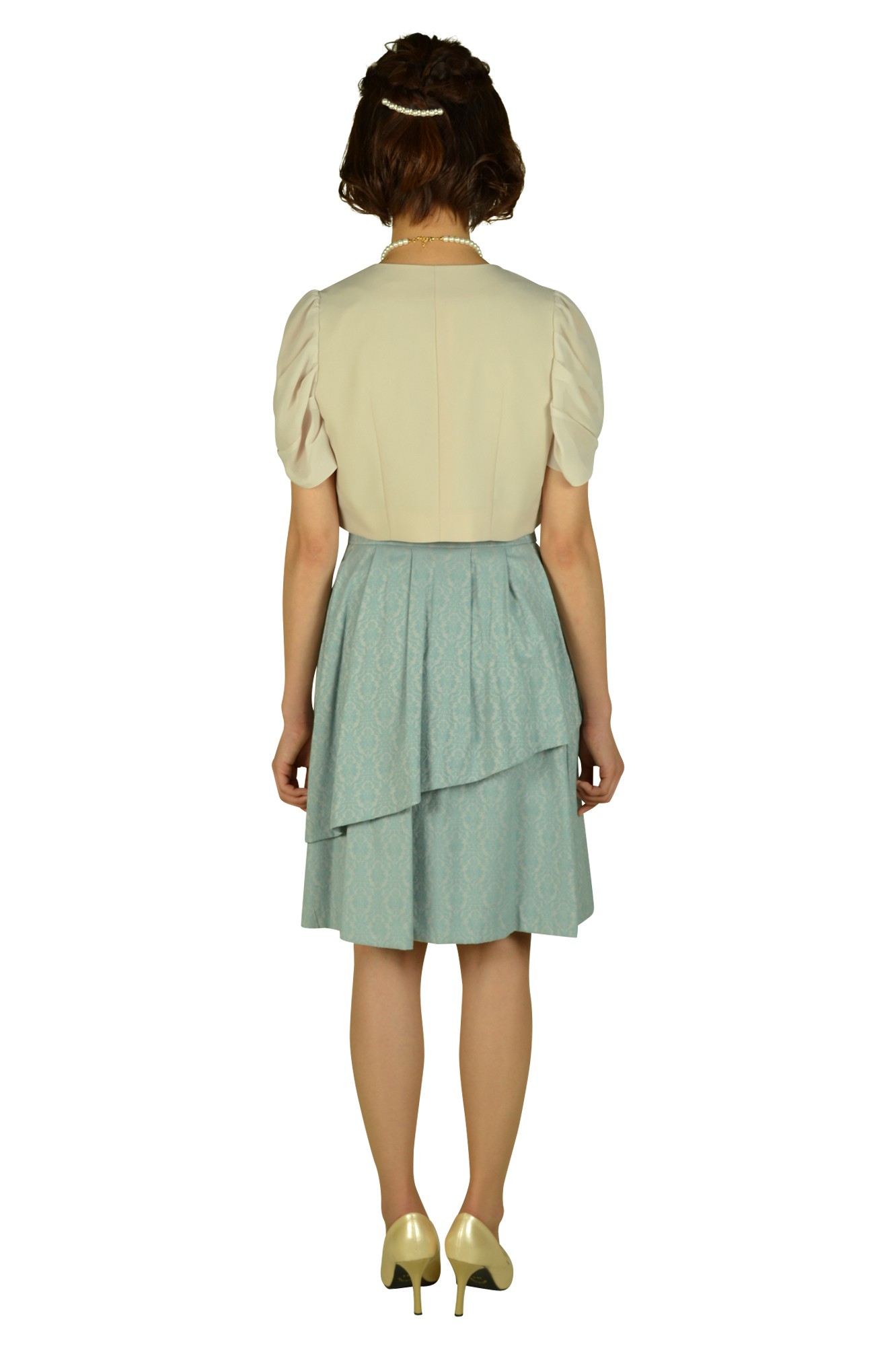 ベビーブルージャガードドレスセット