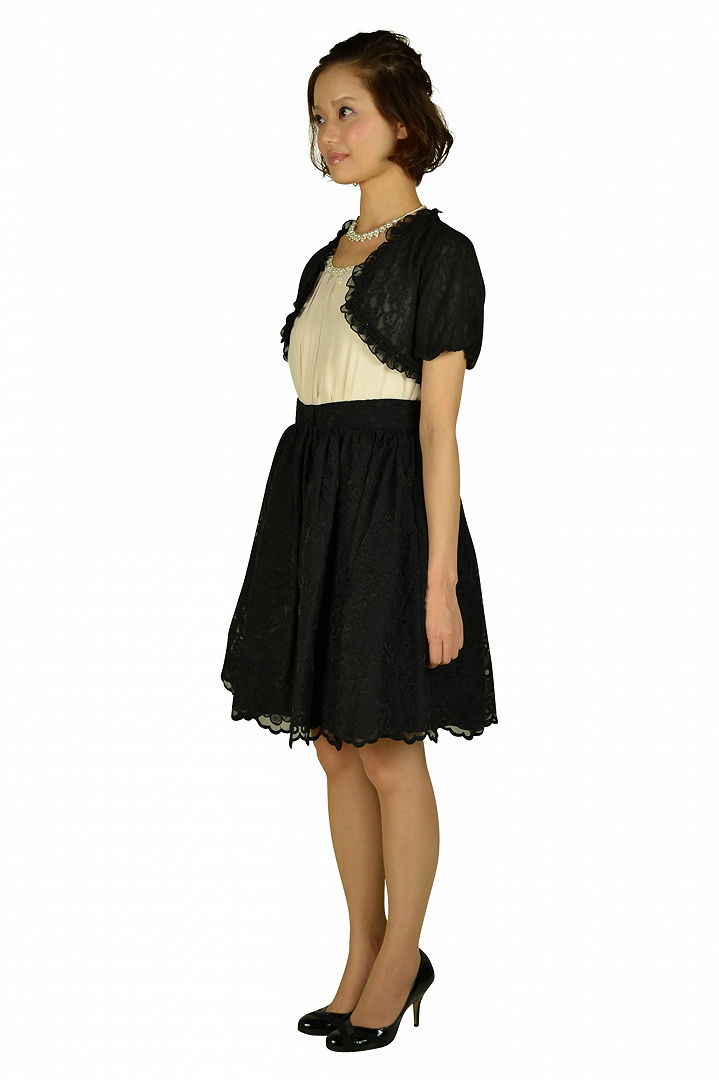 アイボリー×ブラックドレスセット