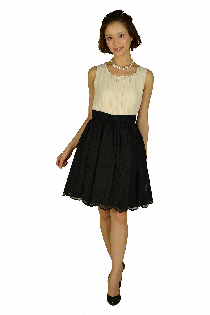 アイボリー×ブラックドレスセット