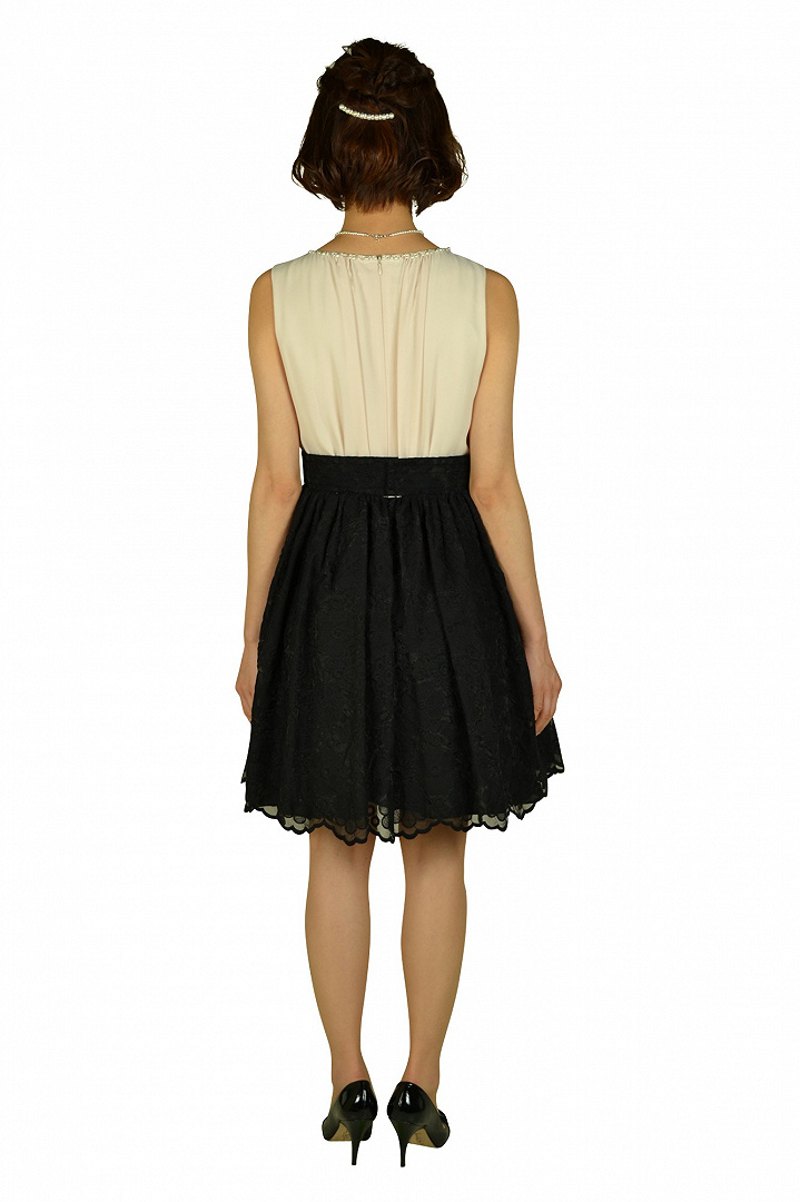 アイボリー×ブラックドレスセット