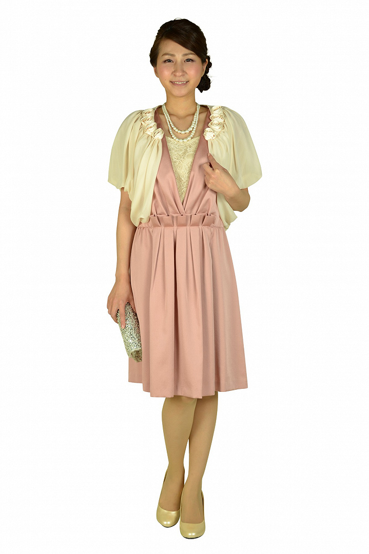 カシュクールピンクドレスセット