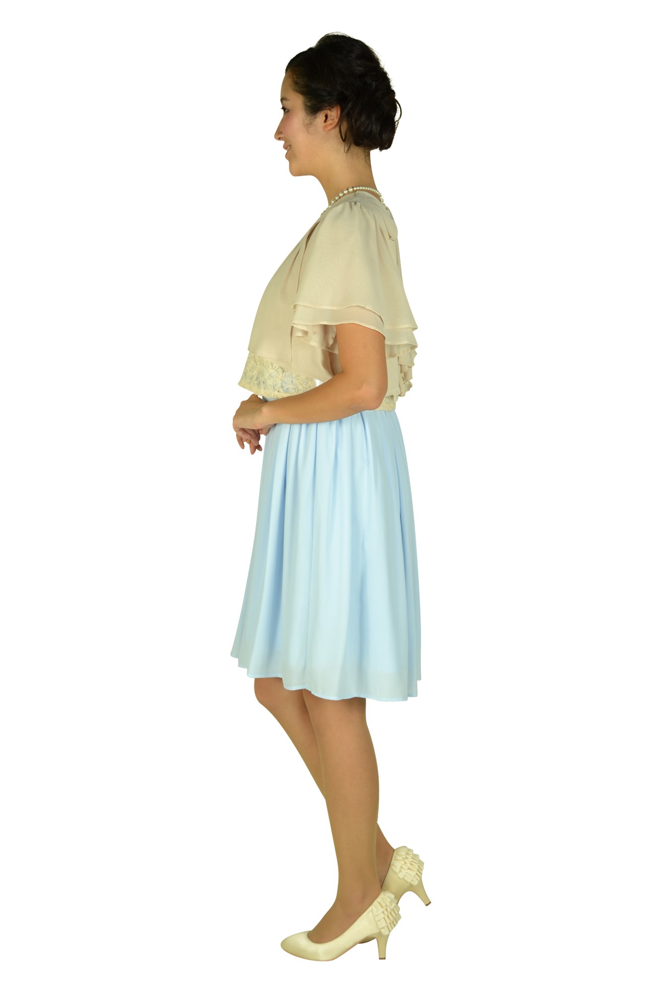 アイボリーレース&times;ブルードレスセット